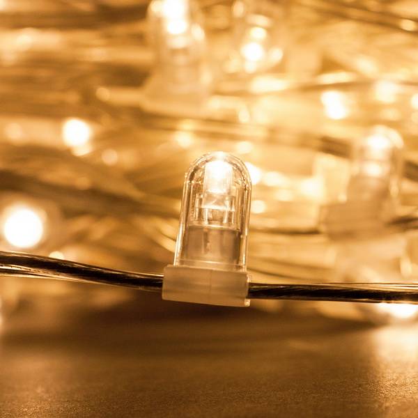 Гирлянда "Клип Лайт" теплые белые диоды, прозрачный провод