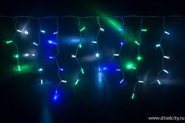 Светодиодная бахрома 4.8 х 0.6 м, 160 диодов, мульти, каучук