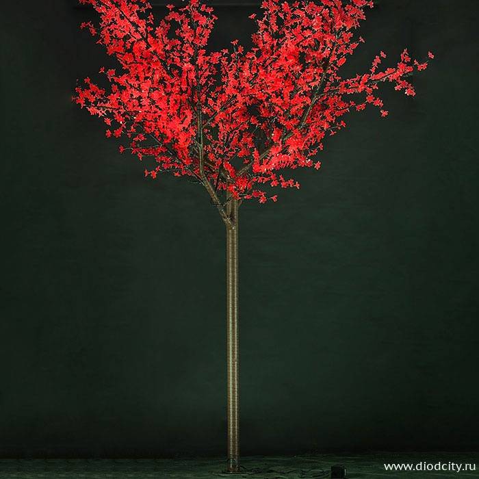 Светодиодное дерево"Сакура" 3.6 х 3.0м, красное