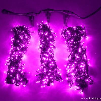 Гирлянда "Клип Лайт Спайдер" 3 нити по 20 м, розовые  диоды