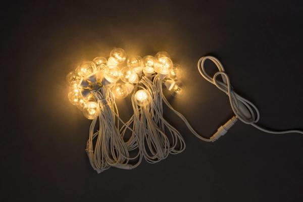 Гирлянда Белт Лайт 20 ламп,цвет теплый белый, 10 м, шаг 50см, белый провод