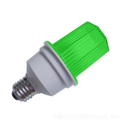 Строб лампа ксеноновая  цоколь Е27,  зеленая