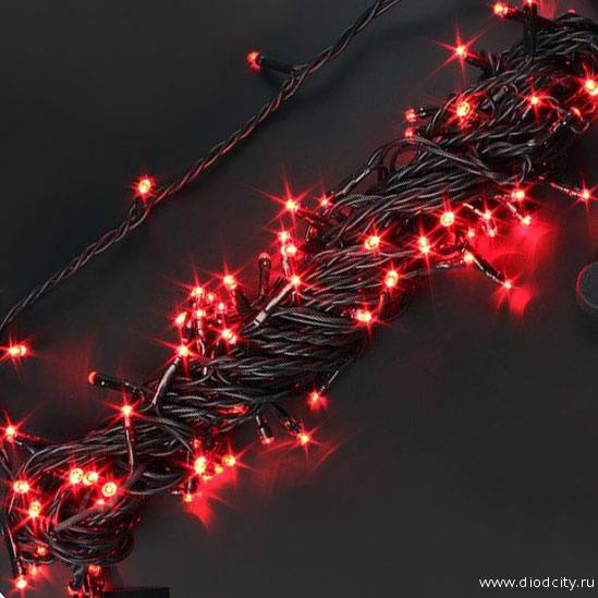 Гирлянда-нить Стринг Лайт, с мерцанием, 10м, цвет красный, 24В