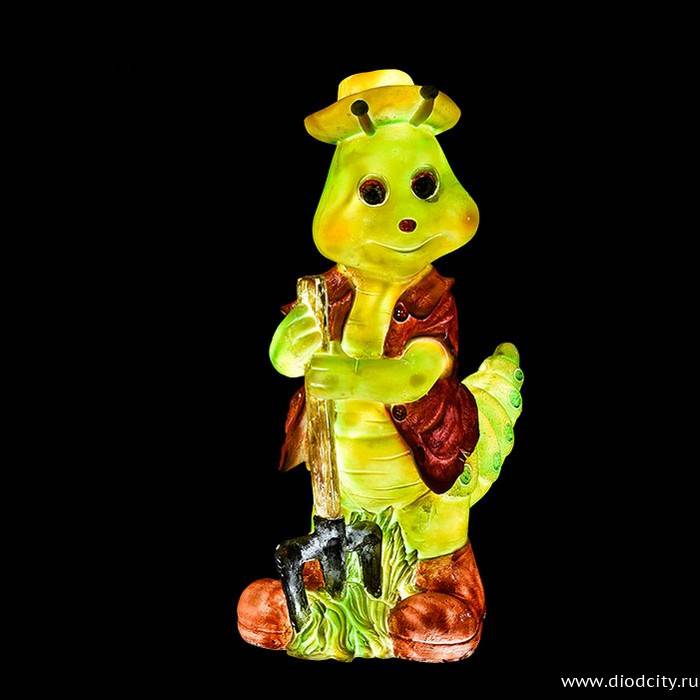 Обьемная фигура из стекловолокна "ГУСЕНИЦА С ВИЛАМИ", 80*48*35 см, 24 В