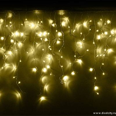 Гирлянда - бахрома  4.8 х 0.6м, желтые диоды, мерцающая