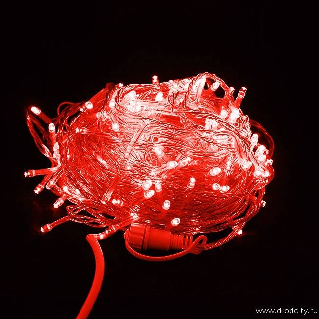 Гирлянда  LED Стринг Лайт, длина 20 м, цвет красный
