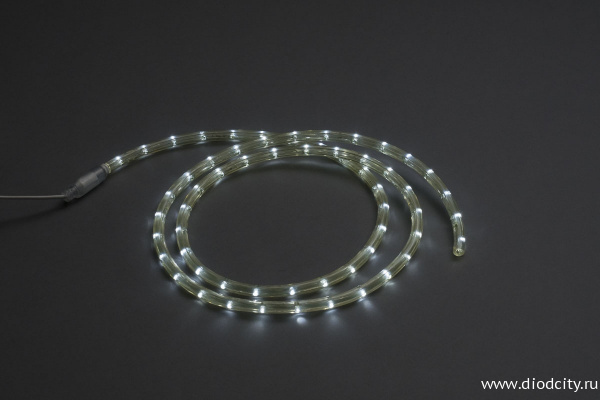 Светодиодный дюралайт - фиксинг круглый, 11.5мм, теплый белый