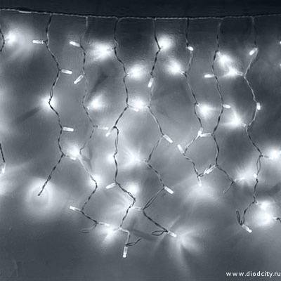 Гирлянда - бахрома  3 х 0.7м, белые диоды, мерцающая