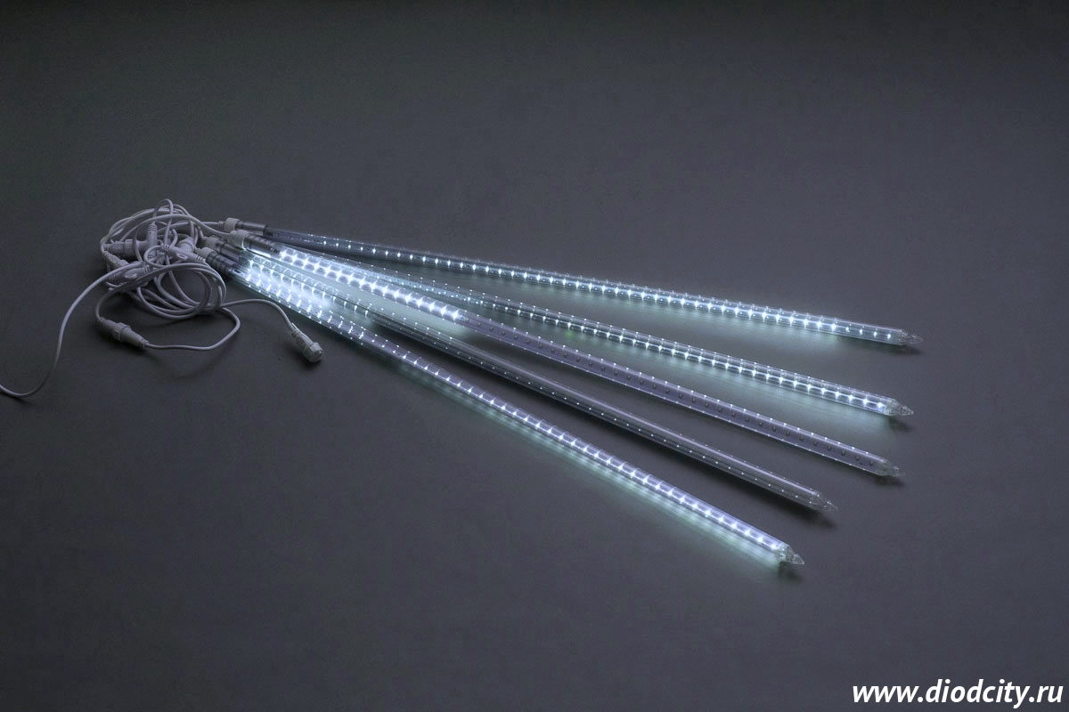 Гирлянда "Тающие сосульки", 5 шт х 100 см, длина 3 м, цвет белый