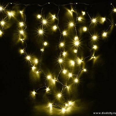 Гирлянда - бахрома  4.8 х 0.6м, желтые диоды