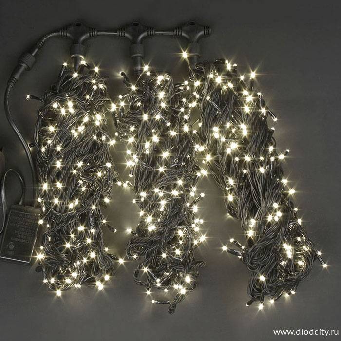 Гирлянда "Клип Лайт Спайдер" 3 нити по 20 м, теплый белый, с контроллером