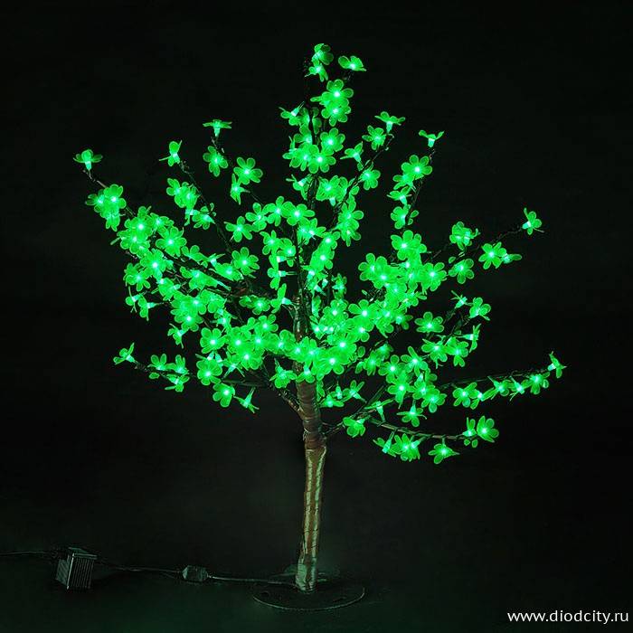 Светодиодный вишневый куст, зеленый