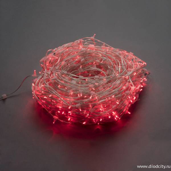 Гирлянда на деревья Клип Лайт мерцающий, 100 м, красный