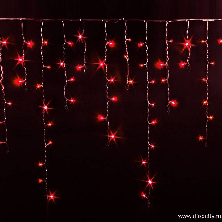 Световая бахрома 3*0.9 м, влагозащита IP54, мерцающая, красная