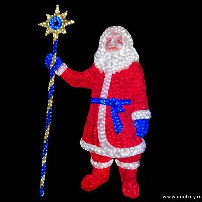 Световая акриловая фигура "Русский Дед Мороз" 200 см