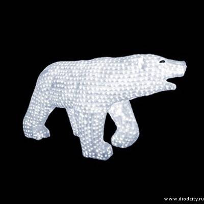 Световая акриловая фигура " Белый медведь"  70*125 см