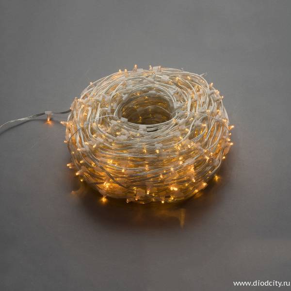 Гирлянда на деревья Клип Лайт мерцающий, 100 м, желтый