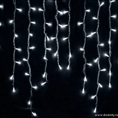 Гирлянда - бахрома  5 х 0.7м, белые диоды