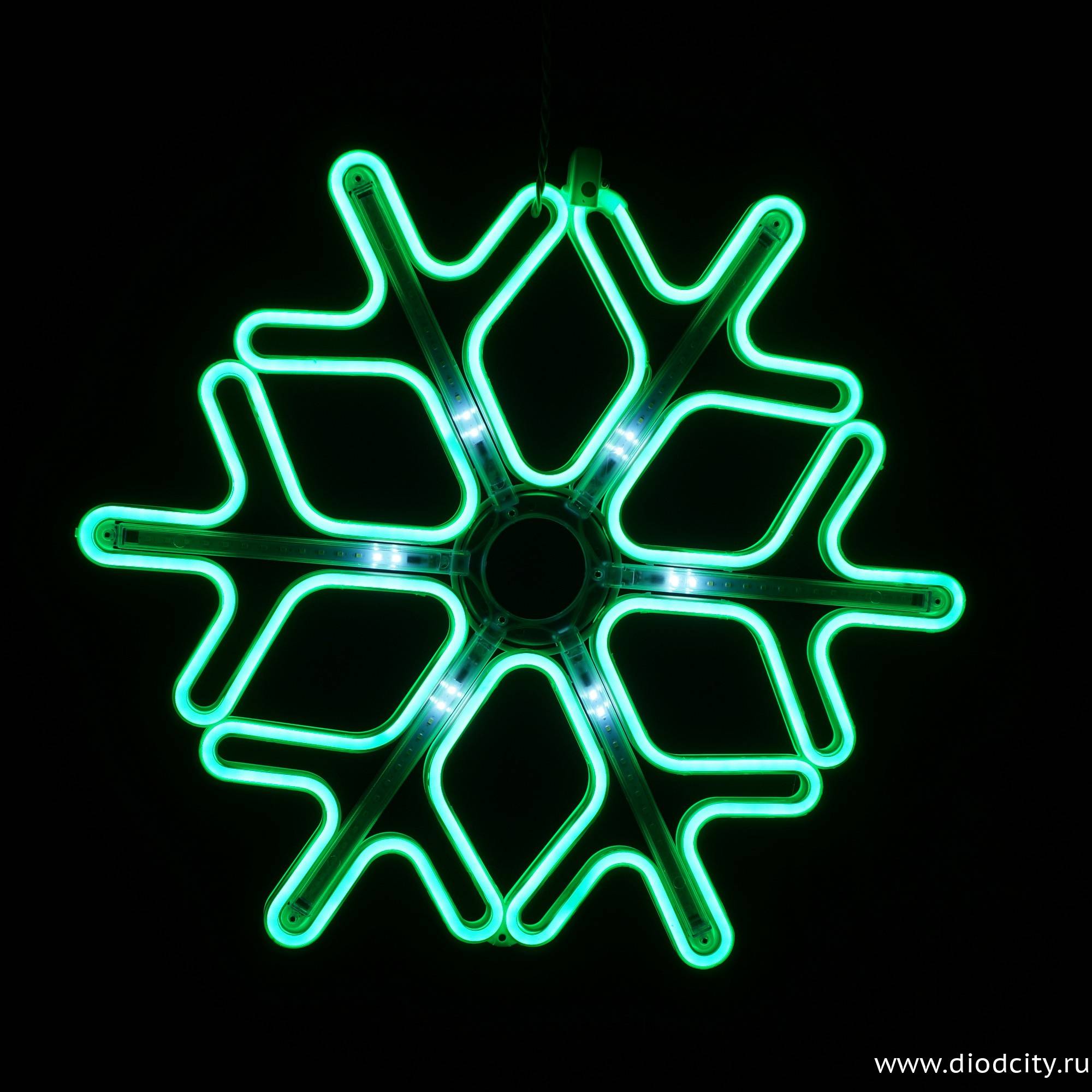 Фигура светодиодная "Снежинка" с динамикой, зеленая