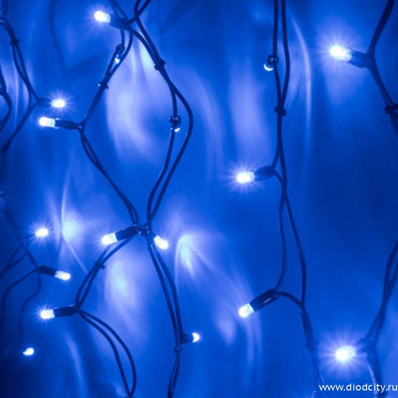 Светодиодная бахрома 4.8 х 0.6 м, 160 диодов, синяя, каучук