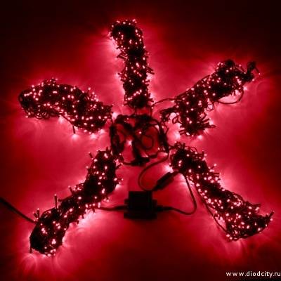 Гирлянда "Клип Лайт Спайдер" 5 нитей по 20 м, красные  диоды