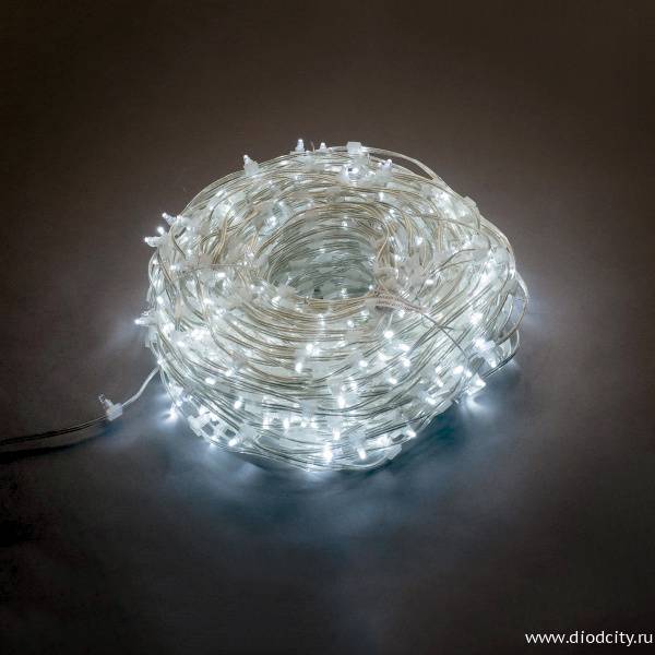 Гирлянда на деревья Клип Лайт мерцающий, 100 м, белый