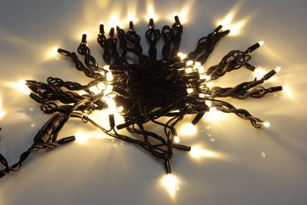 Гирлянда  LED Стринг Лайт, герметичный колпачок IP65 10м теплая белая