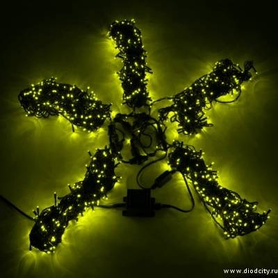 Гирлянда "Клип Лайт Спайдер" 5 нитей по 20 м, желтые  диоды