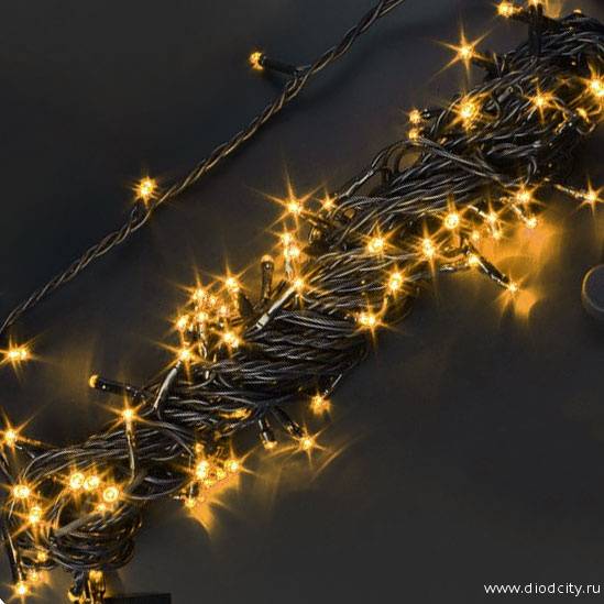 Гирлянда-нить Стринг Лайт, с мерцанием, 10м, цвет желтый, 24В