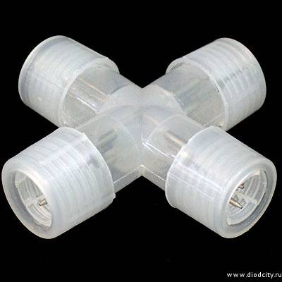 Х-образный коннектор для 2х-проводного 13 мм. дюралайта