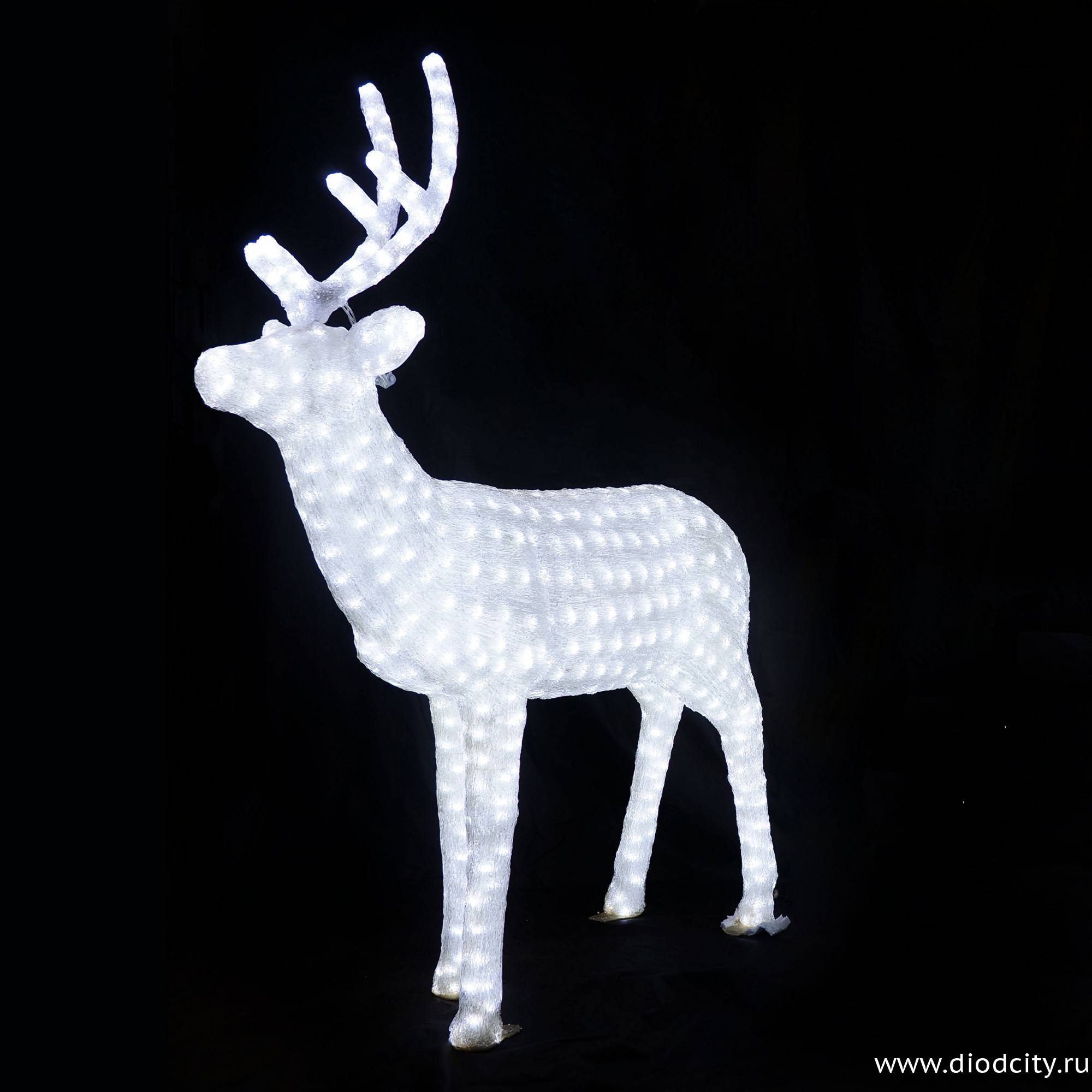 Световая фигура "Олень папа белый"  160 см