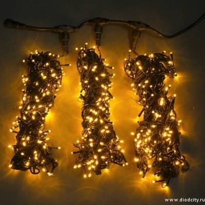 Гирлянда "Клип Лайт Спайдер" 3 нити по 20 м, желтые диоды