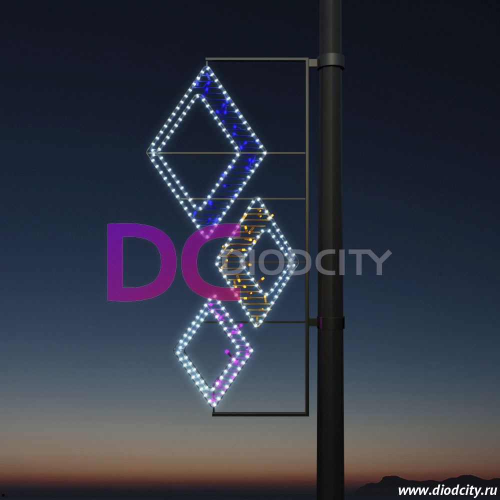 Светодиодная консоль "Разноцветие форм" 150*60 см