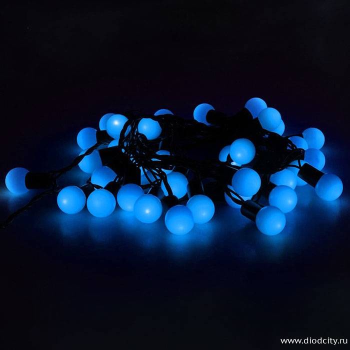 Гирлянда "Мультишарики - мини", длина 10 м, цвет  синий