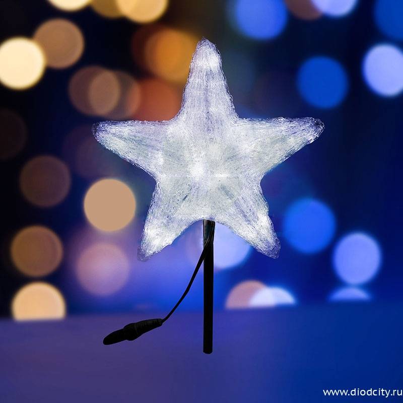 Световая акриловая макушка "Звезда" 50 см, белая