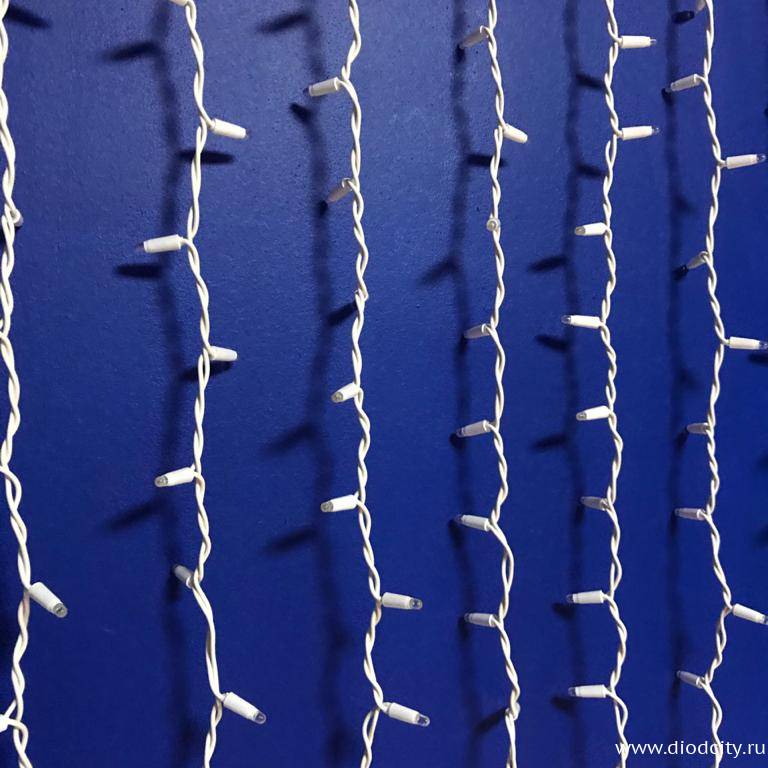 Световой занавес "Дождь" 2*1.5м, синий, провод каучук