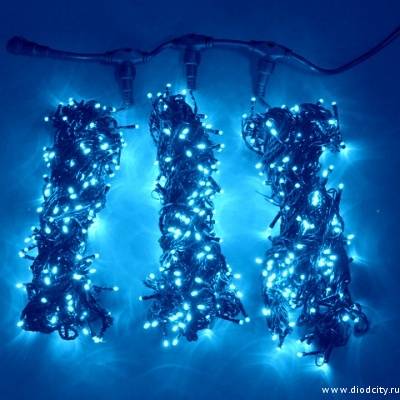 Гирлянда "Клип Лайт Спайдер" 3 нити по 20 м, синие  диоды
