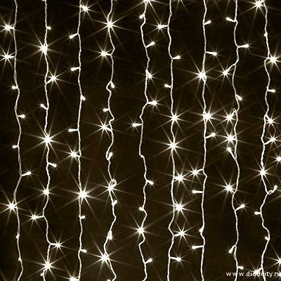 Светодиодный занавес "Дождь", 2 х 1.5м теплые белые диоды IP65