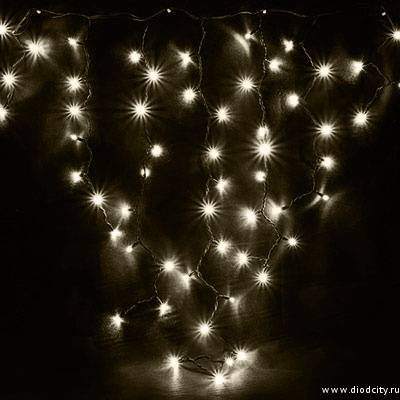 Гирлянда - бахрома  4.8 х 0.6м, теплые белые диоды