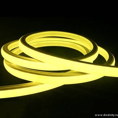LED Neon Flex с SMD-диодами, 14*28 мм, желтый
