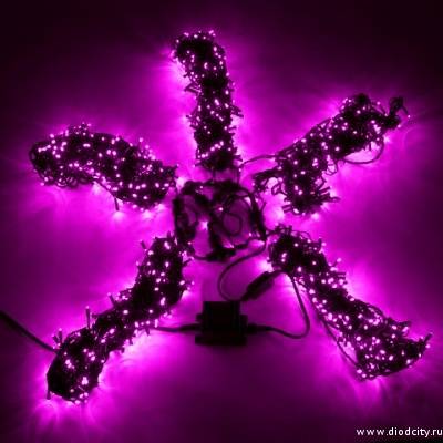 Гирлянда "Клип Лайт Спайдер" 5 нитей по 20 м, розовые  диоды