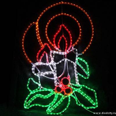 Светодиодная фигура "Две свечи" 110 * 75 см