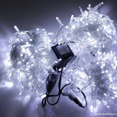 Гирлянда "Клип Лайт Спайдер" 3 нити по 20 м, белые  диоды, мерцающая