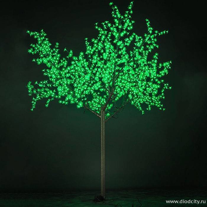 Светодиодное дерево"Сакура" 2.5 х 2.0м, зеленое