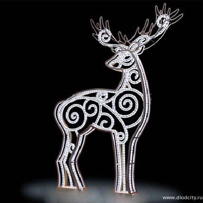 Светодиодная фигура «Олень», 200*110*12 см
