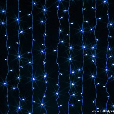 Светодиодный занавес "Дождь", 2 х 1.5м синие диоды IP65
