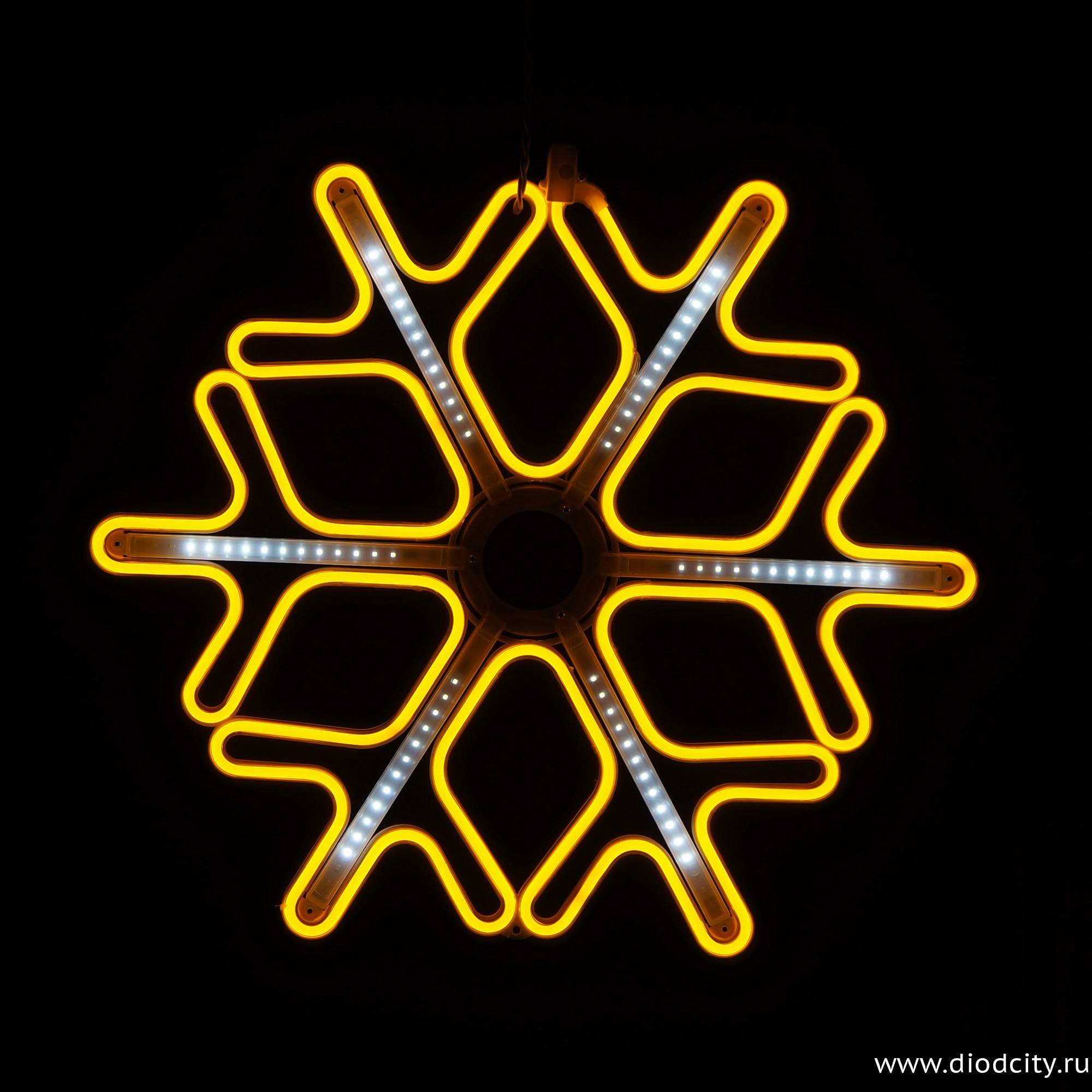 Фигура светодиодная "Снежинка" с динамикой, желтая