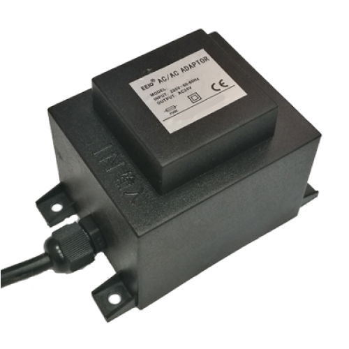 Трансформатор 220/24 В, IP65, герметичный, 60 Вт, шнур подключения 1.5 м., черный