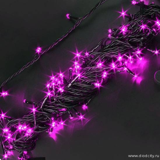 Гирлянда-нить Стринг Лайт, с мерцанием, 10м, цвет фиолетовый, 24В