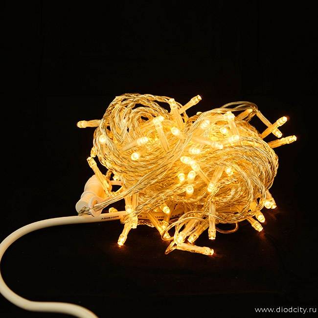 Гирлянда  LED Стринг Лайт, длина 10 м, цвет желтый